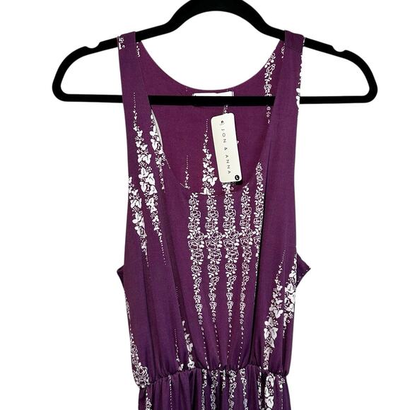 Jon & Anna Womens Floral Sleeveless Maxi Dress Purple White Large Fairy Bohemian - Picture 4 of 13